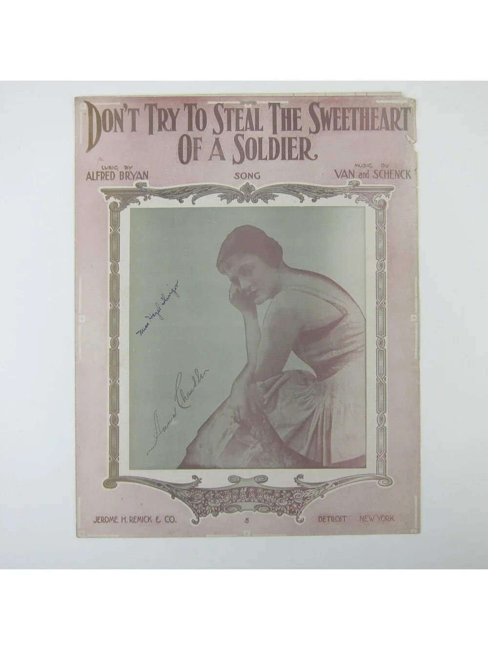 Sheet Music Don't Try To Steal The Sweetheart Of A Soldier WWI Antique 1917